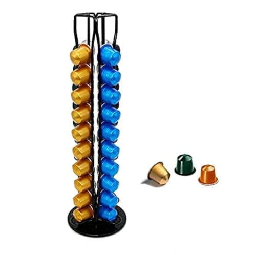 Exzact Porte-Capsules de Café Compatible avec Nespresso (40 x capsules) - Supports pour Capsules de Café Nespresso Classic - Support Rotatif (Noir)