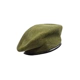 Alla moda e bella WMAMBZNDHP Cappello Basco Unisex Regolabile in Pura Lana, Primavera Autunno, Verde Militare, da Guida, Uomo e Donna, Caldo, alla Moda Leggero(Green)