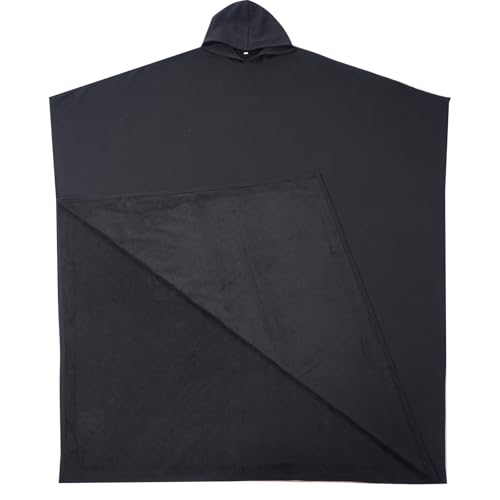 Xichahao Adult Weighted Cloak Hoodie Blanket Cloak Loose Wearable Oversized Blanket Hoodie (black, one size)