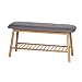 WENKO Loft Banc à Chaussures Industriel Avec étagère - 85 Cm - Bambou FSC Et Acier Noir - Range 4 Paires