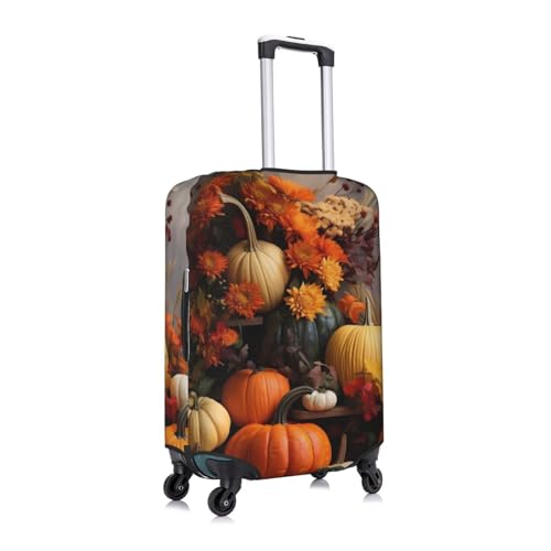 Suitcase Cover For Luggage Fall Decor Pumpkins Printed Elastic Travel Luggage Covers Protector Fits 18-32 Inch Suitcase3