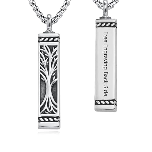 925 Sterling Silver Urn Necklace Cremation Jewelry for Ashes with Stainless Steel Chain