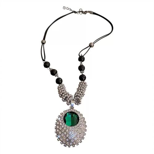 Green Full Star Diamond Necklace, Birthday, Party and Formal Occasions, Girl's Matching, Green Gemstone Pendant (1PC)