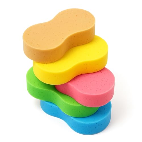 5 Pack Large Car Wash Sponges Non-Scratch Sponges for Auto Truck RV Boat Cleaning Thick Foam for Kitchen Bathroom Household (Large)