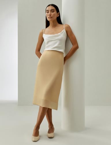 LilySilk 100% Double-Faced Silk Charmeuse Skirt for Women Summer Soft Versatile2