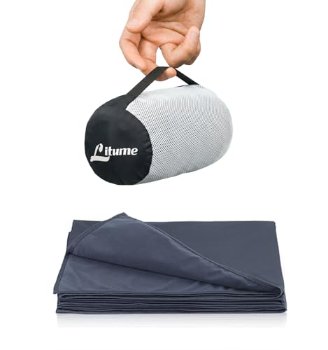 Litume Travel Blanket Lightweight and Breathable, 67 x 48 in Soft Airplane Flight Blanket for Travelers, Foldable Camping Sheet with Stuff Sack for Train, Camp, backpacking, office, home (Velvet E650)