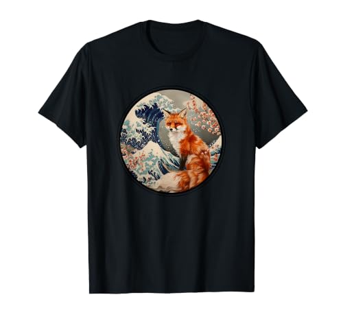 Vintage Japanese Cherry Sakura Blossom Wave Red Fox Lover T�V���c
