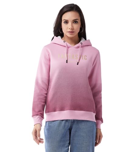 Image of Modeve Women Printed Hooded Sweatshirt for Winter