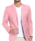AIBUYTA Pink Blazer Men Suit Jacket Slim Fit 2 Button Sport Coats for Men Casual Sports Jackets for Prom Party XS