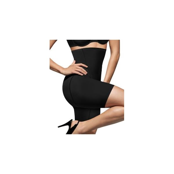 Bali-Womens-Shapewear-Ultra-Firm-Control-High-Waist-Thigh-Slimmer-Cool-Comfort-Fajas-DF8097 Bali womens Cool Comfort Hi-waist Slimmer Df8097 thigh shapewear, Black, XX-Large US