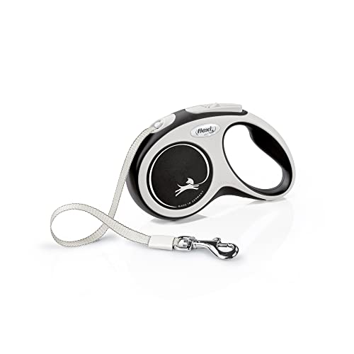 Flexi® Comfort S | Laisse rétractable à Sangle de 5 m pour Chiens jusqu'à 15 kg | Noir | Laisse...