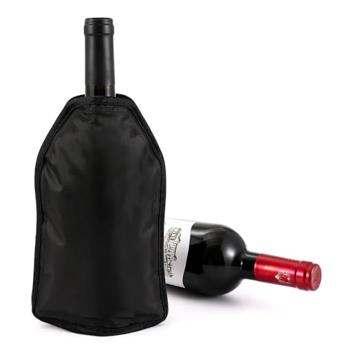 Bolsa Térmica para Vinho e Espumante - Cooler Portátil Com Compartimento de Gel - Mantém a Temperatura Ideal por até 2 Horas - Preto