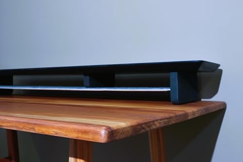 Image of Deskvue 46 inch Dual Monitor Desk Shelf | with FULL LENGTH Aluminum Under-Shelf | Large Monitor Riser | Office Desk Storage | Grovemade Inspired | MATTE BLACK
