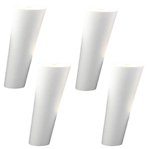 SZITW Patas de Madera de Roble para Muebles (Paquete de 4), Cono Oblicuo, para Mesa de TV, Armario, mesita de Noche, Armario, 70 cm, Color Blanco, con Placa de Montaje y Tornillos.