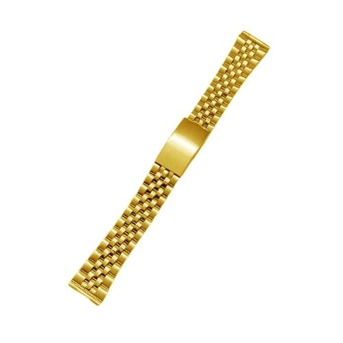 Image of LUBA Jubilee Watch Strap, Stainless Steel Bracelet, Double Lock Buckle, Screw Link Design (Gold, 20MM)