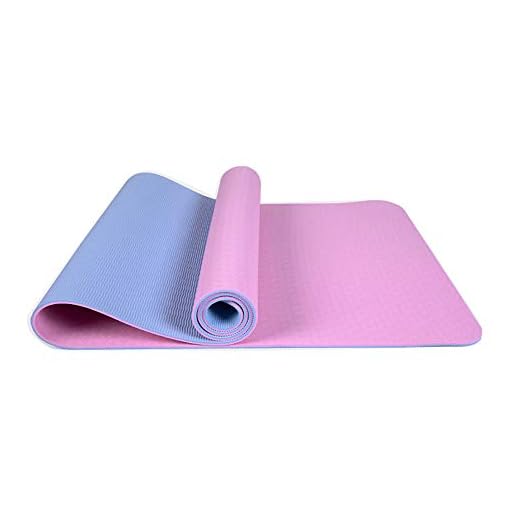 LJJ EgoIggo Tappetino Yoga Antiscivolo TPE, Tappetino Palestra per Fitness Pilates e Ginnastica, Yoga Mat 100% Ecologico con Borsa e Cinturino 181 cm x 61 cm x 0.6 cm,B