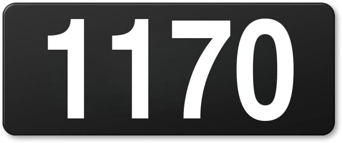 Modern Hotel Room Number Plates - 1170| Black Acrylic Board Fixed White Color PVC Waterproof Sticker| Easy Installation Type Double Sided Tape Fixed on Backside