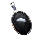 Natural Black Obsidian Eye 925 Sterling...