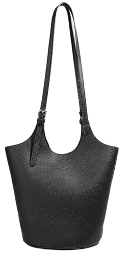 Image of Womens PU Leather Shoulder Bag Large Bucket Tote Purse Handbag Casual Top Handle Satchel 2pcs with Adjustable Strap