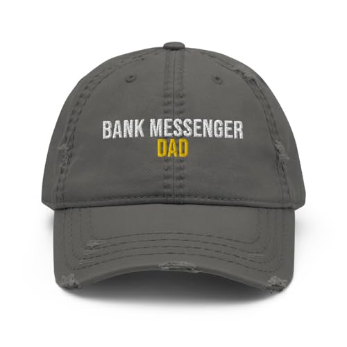 Bank Messenger Dad Hat (Embroidered Distressed Dad Cap) Bank Messenger Apparel