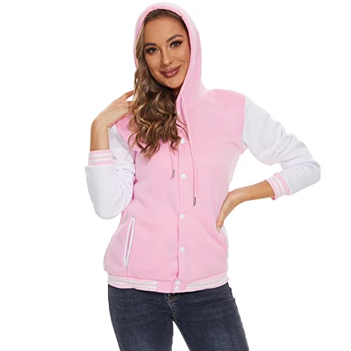 Womens Baseball Jacket Varsity Uniform Casual Loose Cardigan Unisex Adult Long Sleeve Warm Sports Jacket4