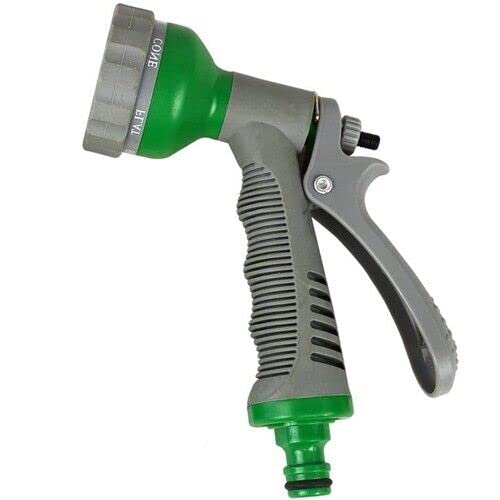 6 Dial Garden Hose Pipe Spray Gun - with Easy Grip Handle, Multi Function | Pattern Water Sprayer, Anti Slip, Lawn Watering Hosepipe Attachment | Outdoor, Multi Purpose
