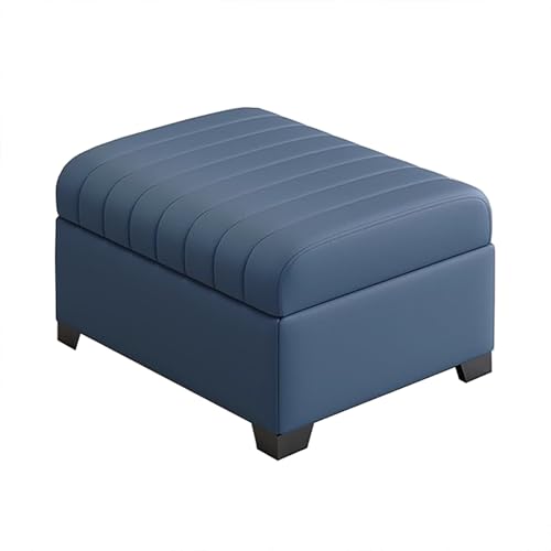 zxhrybh Banco Almacenaje, Baul Almacenaje Dormitorio, Bancos de Almacenamiento con Bisagra de Cierre de Seguridad, con Asiento Acolchado, para Sala de Estar, Entrada, Pasillo(Blue)