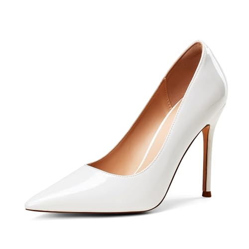White Pointed-Toe Stiletto Pump