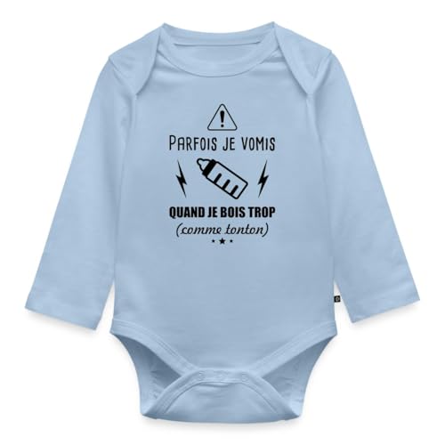 Vêtement bébé humour tonton en coton bio et manches longues Spreadshirt