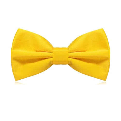 MAIANY Fliege Herren Schwarz/Rot: Vorgebundene Fliege Mit Einstellbarem Band, Elegante Anzug Schleife Für Hochzeit, Abschlussball, Karneval & Frühlingsfest (goldgelb)