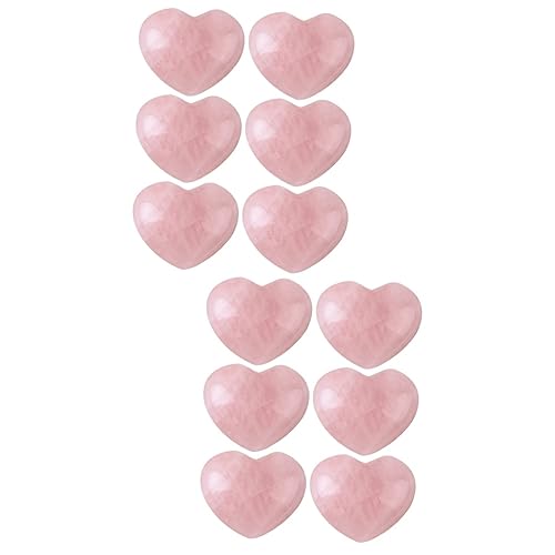 12 Coeurs en Cristal de Gemmes pour l'Équilibrage des Chakras