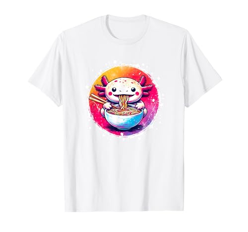 Anime Ramen Axolotl Fideos japoneses Estética Kawaii Axolotl Camiseta