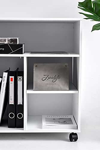 Woodworth File Cabinet Printer Stand Mobile Lateral Cabinet With Wheels With 3 Open Shelves,Functional Storage Cabinet For Home Office #TOP5