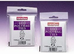 Polybag Ties Wires Food Freezer 100mm 4" Bags Sandwich Closures 100 Pack Caroline Polythene Bag Twist Reusable White