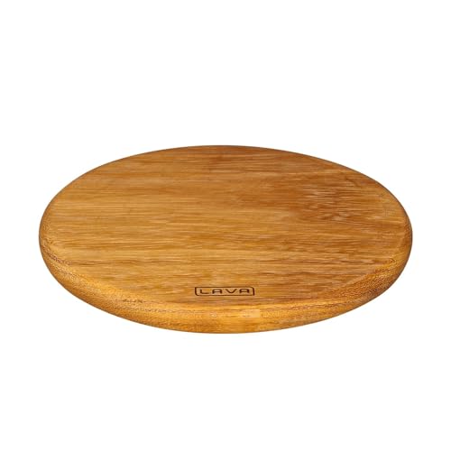Salvamanteles magnéticos de madera maciza fundida de lava Ø 20 cm
