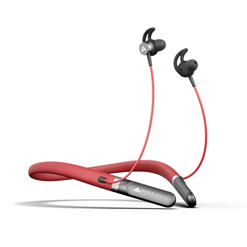 Boult Audio ZCharge Wireless in Ear Bluetooth Neckband with ENC Mic, 40H Playtime, Type-C Fast Charging (10Mins=15Hrs Playtime), Dual Pairing, Made in India, Biggest 14.2mm Drivers Ear Phones (Red)