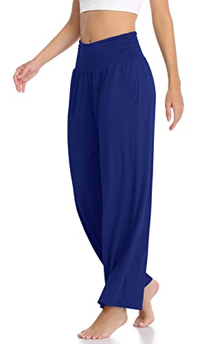 Image of TARSE Womens Wide Leg Pants Casual Loose Yoga Sweatpants Comfy Lounge Pajama Flowy Pants Pockets