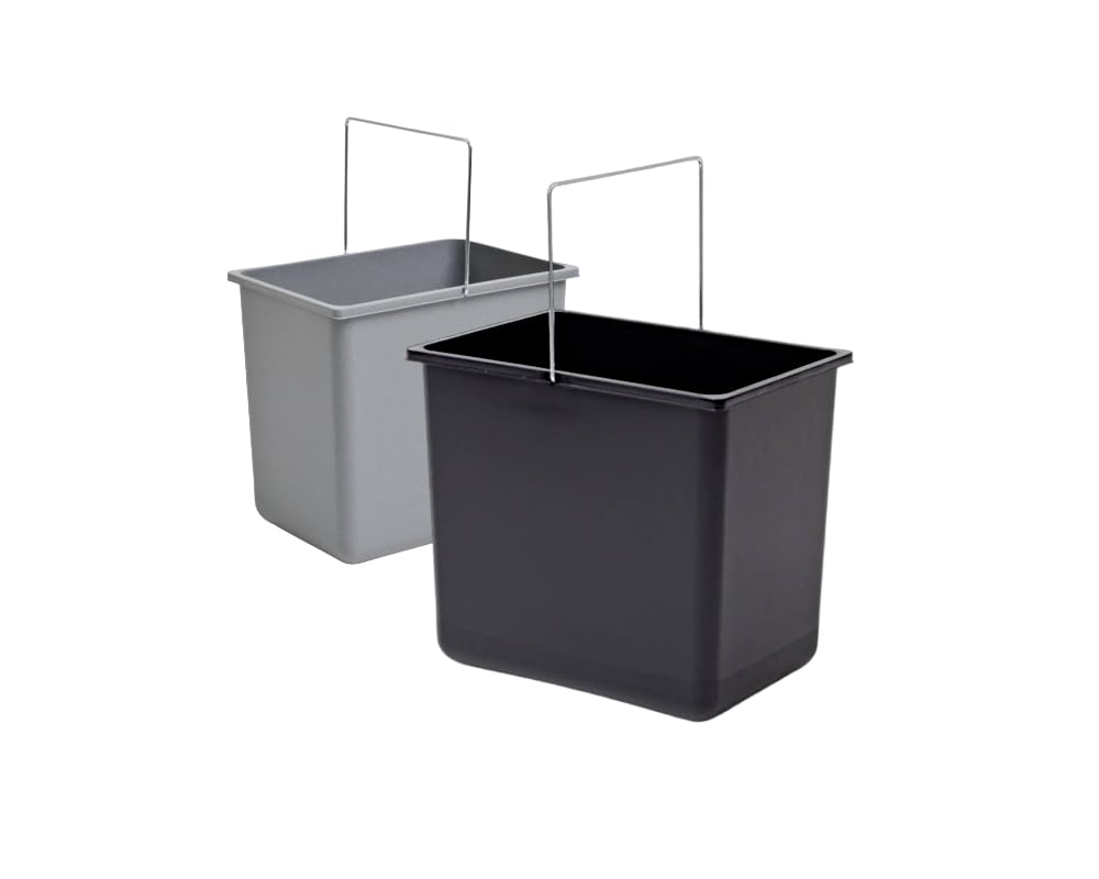 Hailo Inneneimer Paar | Kunststoff Schwarz und Grau | 316 x 226 x 286 mm | für Abfallsystem Raumspar-Tandem und Rondo