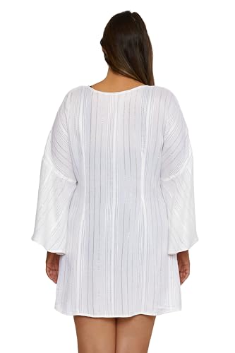 Women's Radiance Plus Size Open Front Tunic, Plunge Neck, Casual, Beach Cover Ups3
