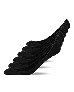 Snocks Füßlinge Damen & Herren aus Bio-Baumwolle 6 Paar - Unsichtbare Sneakersocken mit Silikonstreifen - Weich & Atmungsaktiv Ballerina Söckchen - Gr. 43-46 - Farbe Schwarz