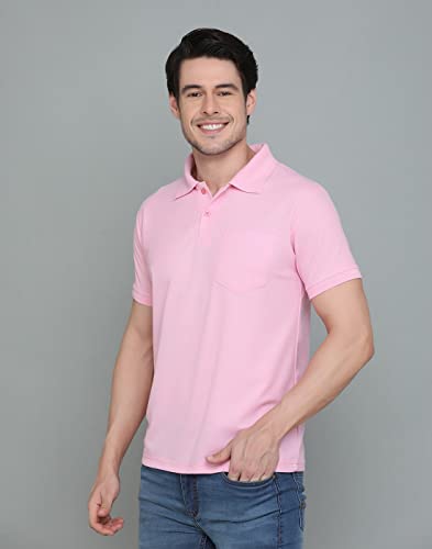 Image of INKKR Men's Polo Neck Half Sleeve Cotton Blend Regular Fit T-Shirt With Pocket