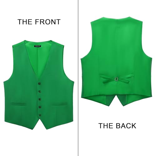 Image of Enlision Men's Suit Vest Business Formal Dress Waistcoat Solid Color Vest for Suit or Tuxedo