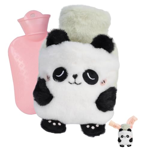 Flintronic Wärmflasche Kinder, Wärmflasche Panda, Flauschige Handwärmer Bezug, Abnehmbare und Waschbare, Kleine Weiches Wärmeflasche bei Kaltem...