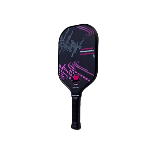 Image of RAW Carbon Fibre | Thermoformed Pickleball Paddle | Carbon Friction Surface | Comfort Grip Handle Racket | Pickle Ball Racket | Pink