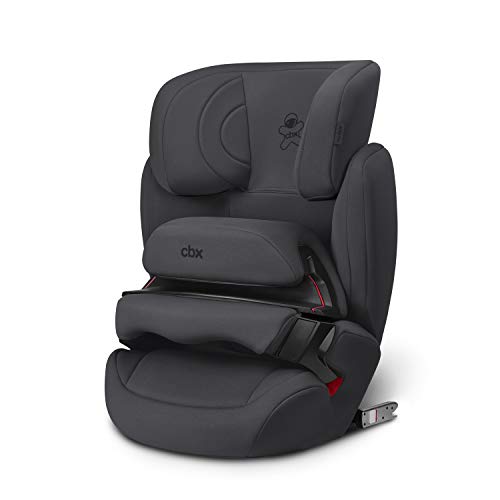 cbx Kinder-Autositz Aura-Fix, Gruppe 1/2/3 (9-36 kg), Ab ca. 9 Monate bis ca. 12 Jahre, Für Autos mit und ohne ISOFIX, Comfy Grey