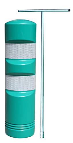 PAL | Hito de balizamiento y señalización de trafico H-75 verde elástico de gran flexibilidad y resistencia a los impactos (1 Hito + llave)