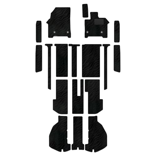 Hotfield トヨタ 互換品 新型 アルファード ヴェルファイア 40系 フロアマット+ステップマット+トランクマット ラゲッジマット / 8人 ハイブリッド WAVEブラック