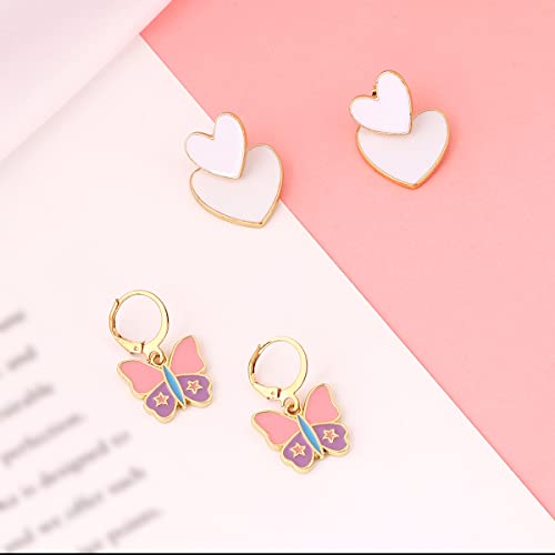 Image of Yellow Chimes Fashion Women Combo Earrings Set | 2 Pairs Korean Style White Earrings
