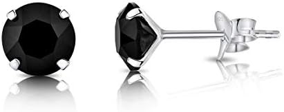 DTPSilver 925 Sterling Silver Round Stud Earrings and Crystals from Swarovski Elements - 6 mm - Many Colours to Choose from