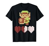 Legend Of Zelda Link Heart Meter Pixel Art Portrait T-Shirt